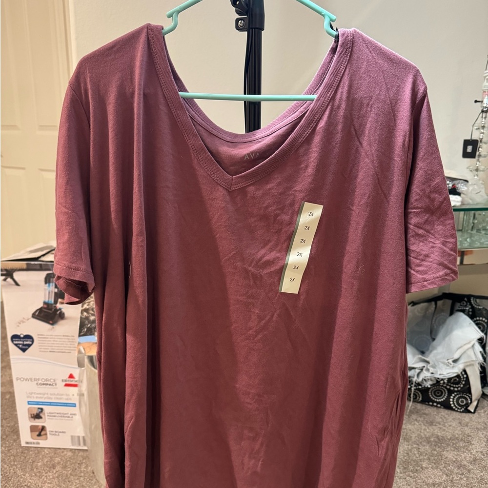Ladies plum 2x Tee Ava&viva